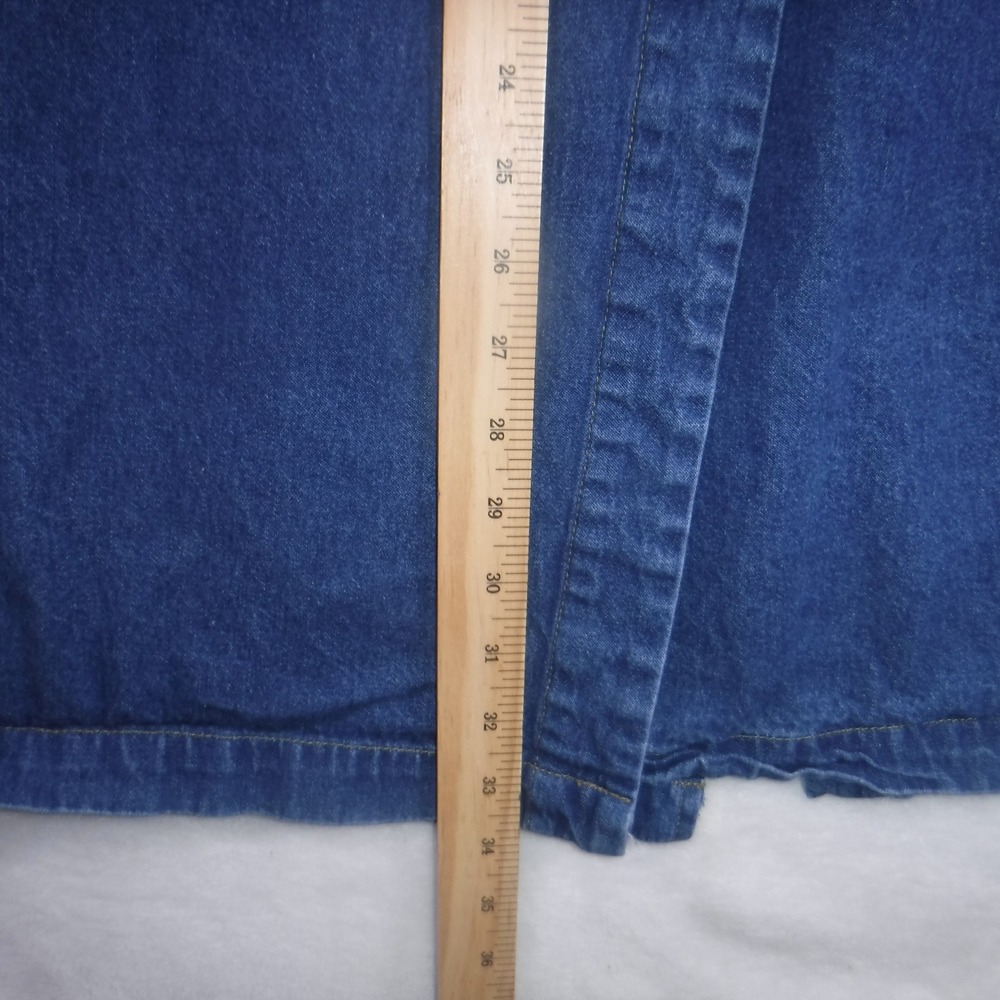 VTG Original TY Wear Denim Wrap Skirt Women 20W Blue Midi Buffalo Nickel Buttons - Picture 9 of 9